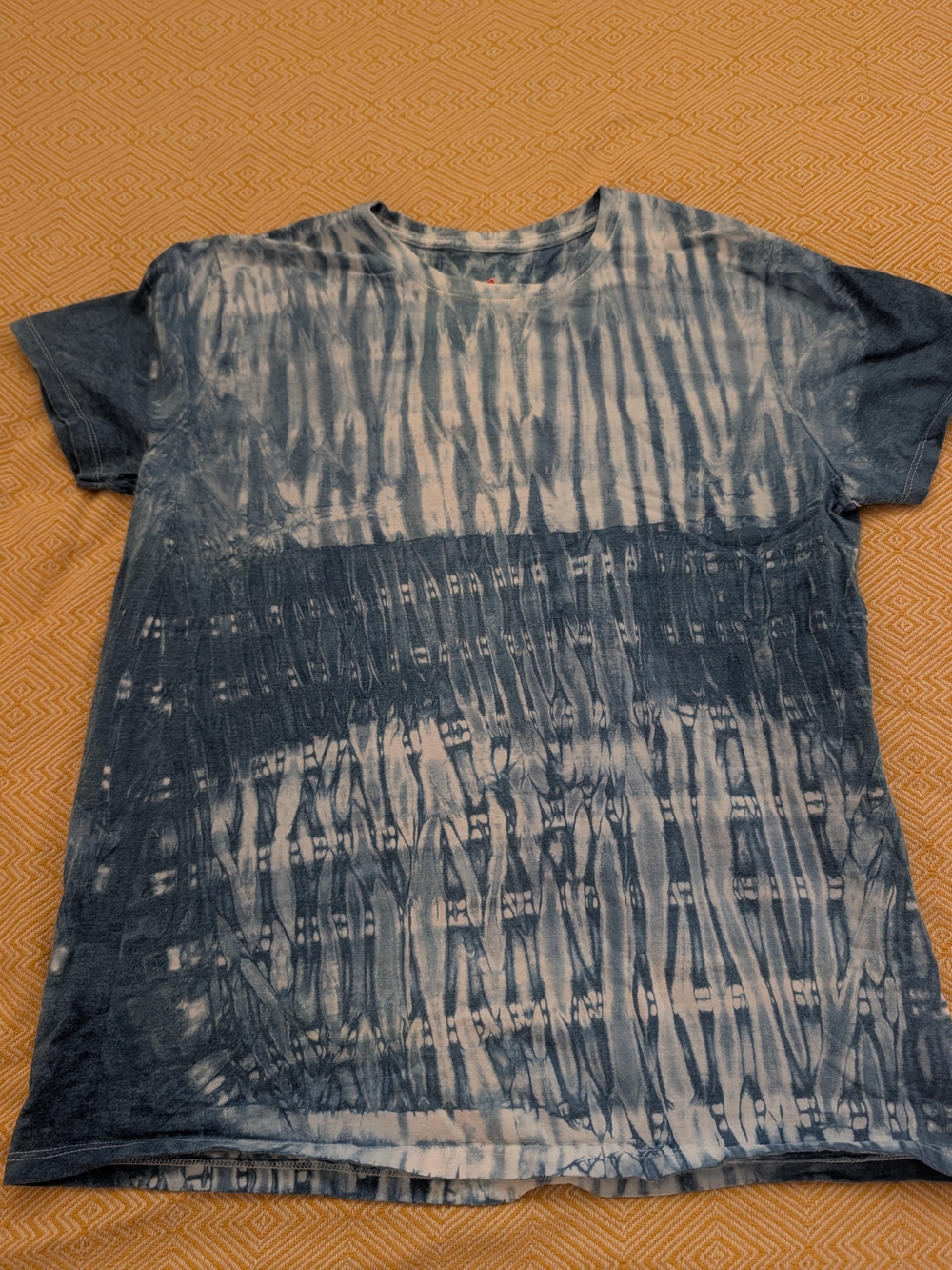 Hand-dyed Shibori Indigo Cotton T-Shirt